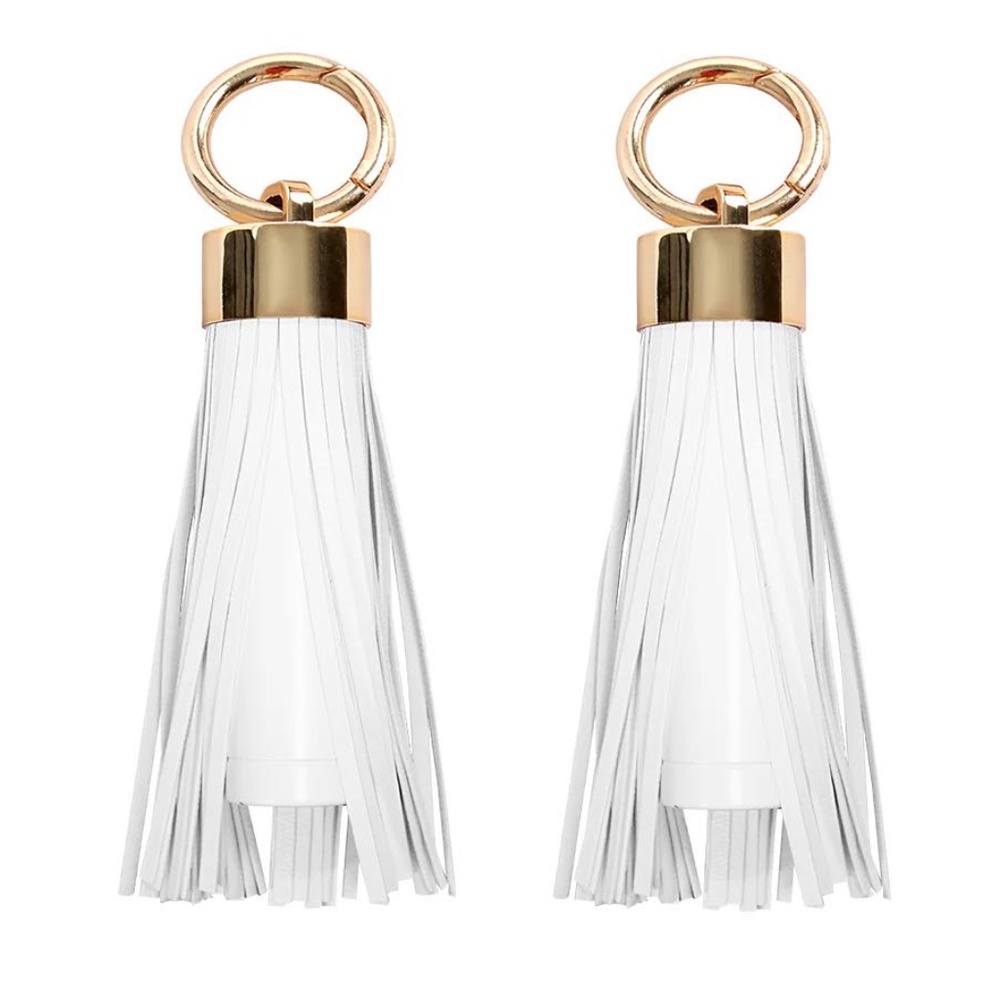 Tassel Keychain Power Bank, White, 2-Pack – NWT